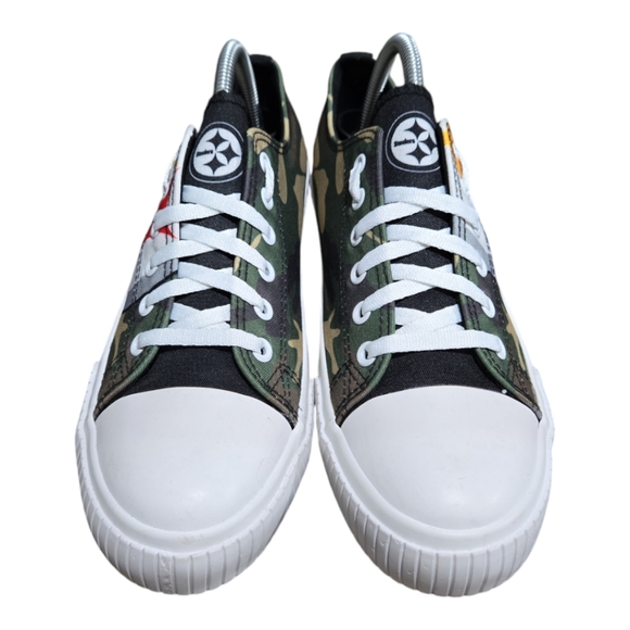 FOCO PITTSBURGH STEELERS NFL  CAMO LOW TOP CANVAS SHOES Women’s Size 10 - Picture 2 of 8